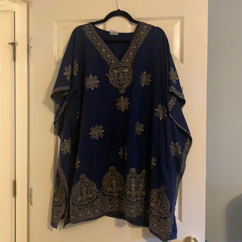 Ornate Blue & Gold Tunic - purchased in Mexico